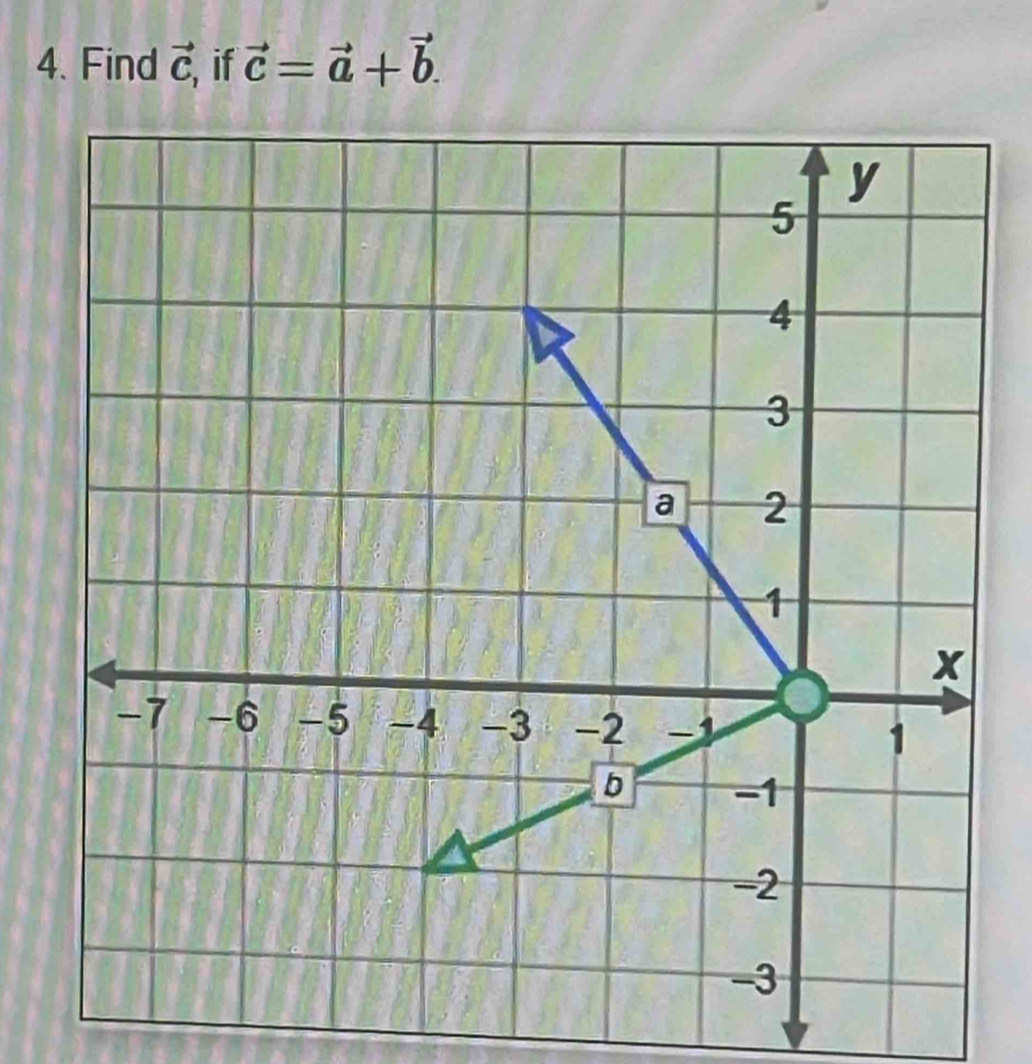 Find vector C if vector c=vector a+vector b.