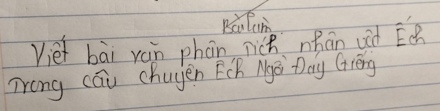 Balum 
Viet bài rán phon nich nhān vià Eú 
Trong cāu chuyen ECB Mgái Day Grēng