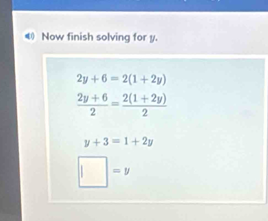 Now finish solving for y.