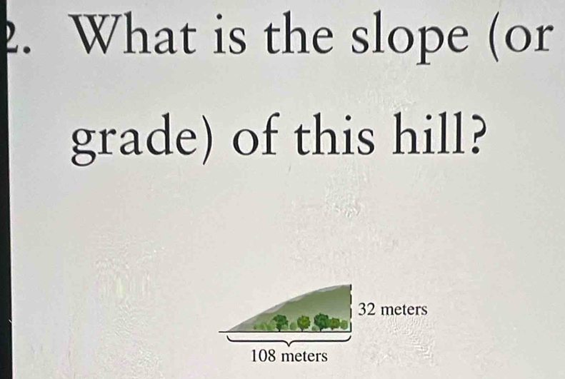 What is the slope (or 
grade) of this hill?