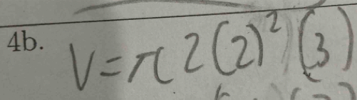 V=π 2(2)^2(3)