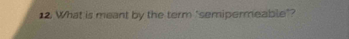 What is meant by the term "semipermeable"?