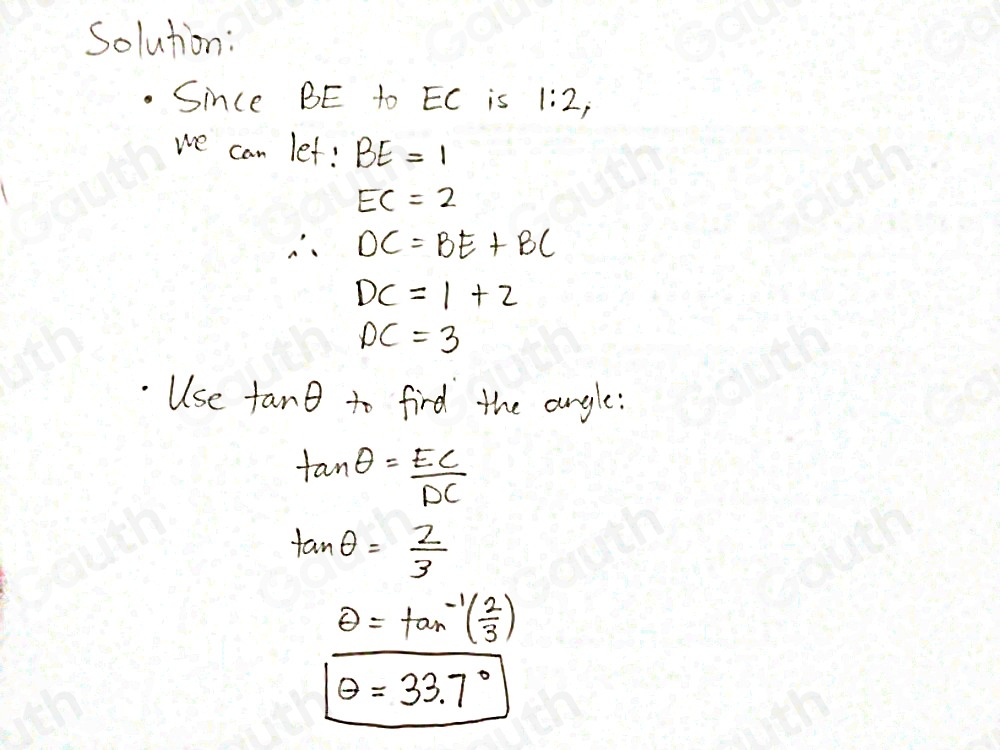 Solved: ABCD is a square. The ratio of the length of BE to the length ...
