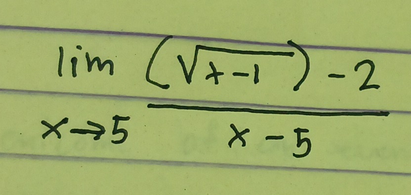 limlimits _xto 5 ((sqrt(x-1))-2)/x-5 