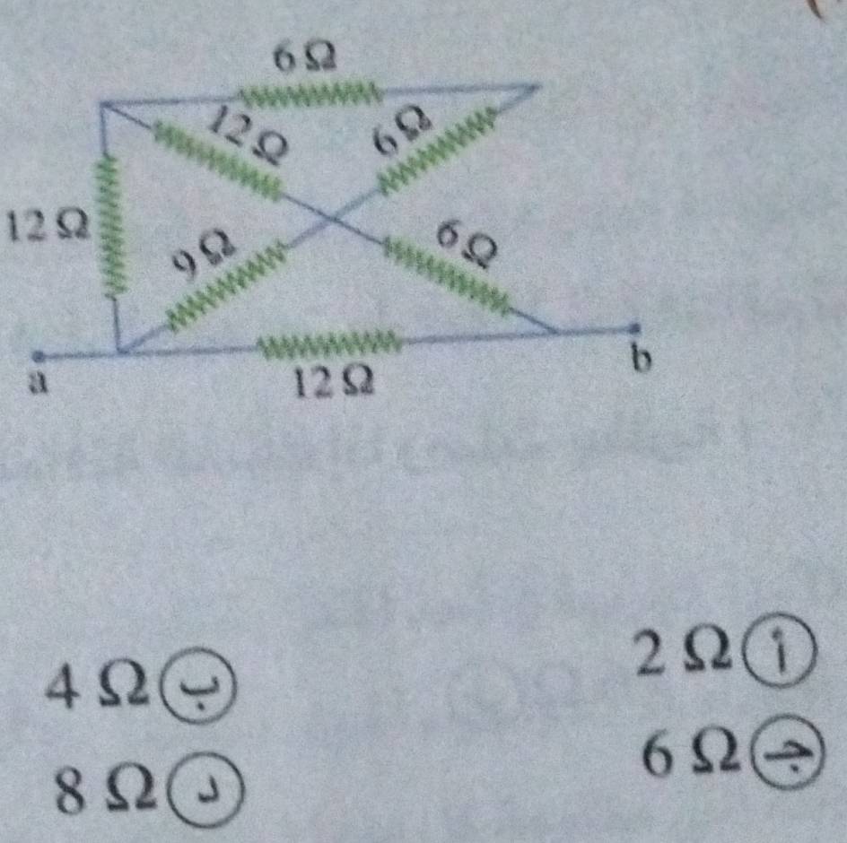 4Ω
2Ω ①
6Ω
8Ω