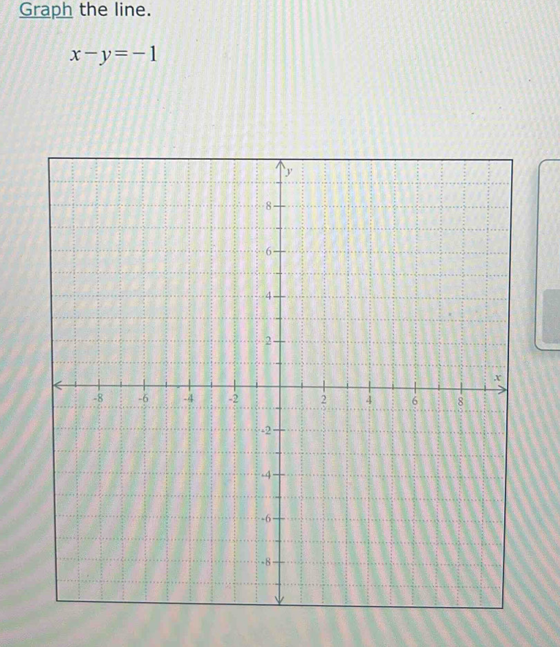 Graph the line.
x-y=-1