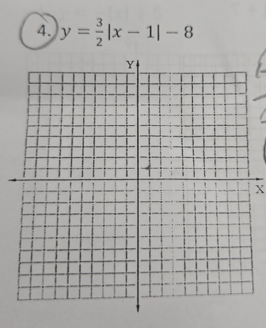 y= 3/2 |x-1|-8
X