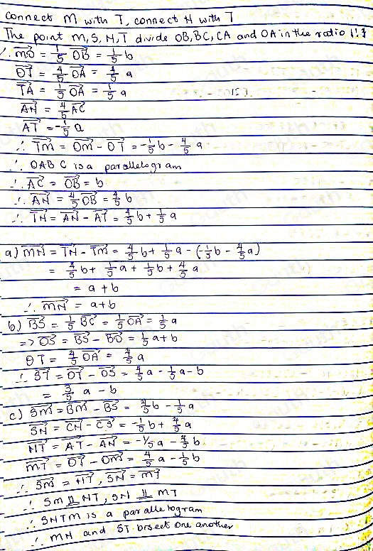 Solved: OACB is a parallelogram. vector OA=a and vector OB=b. The ...