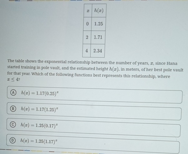 Solved: The table shows the exponential relationtween the number of ...