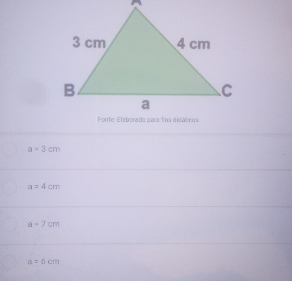 a=3cm
a=4cm
a=7cm
a=6cm