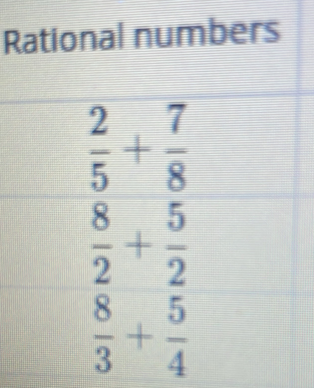 Rational numbers