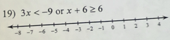 3x or x+6≥ 6