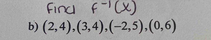 (2,4),(3,4), (-2,5), (0,6)