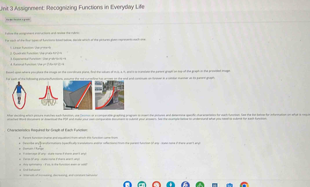 Solved: Assignment: Recognizing Functions in Everyday Life To do ...