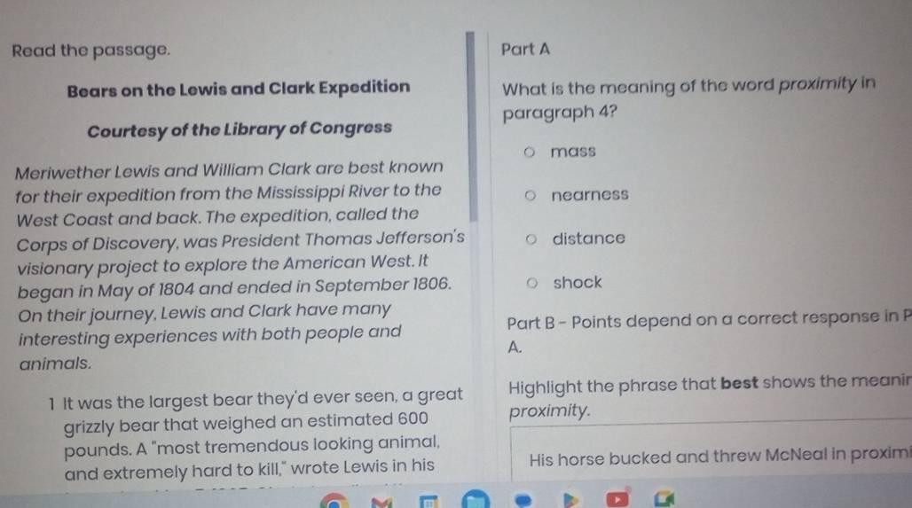 Solved: Read the passage. Part A Bears on the Lewis and Clark ...