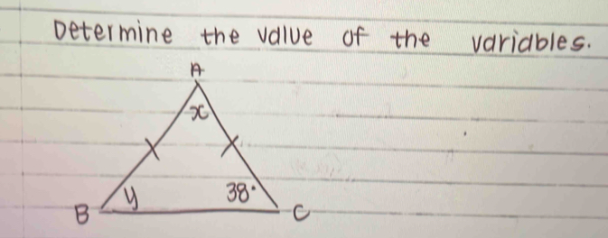 Determine the value of the variables.