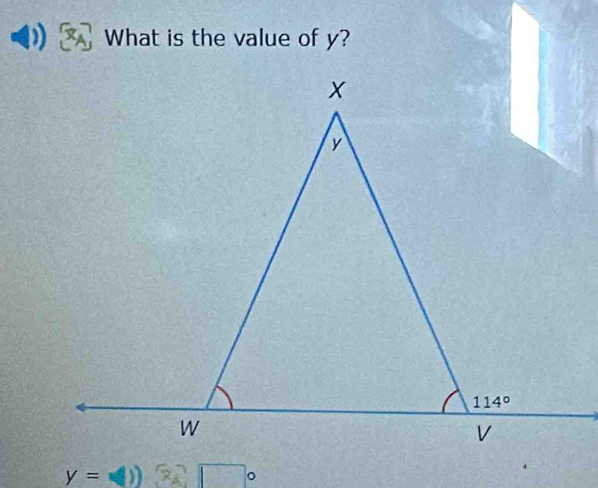 ) What is the value of y?
y=(1))(2) □°