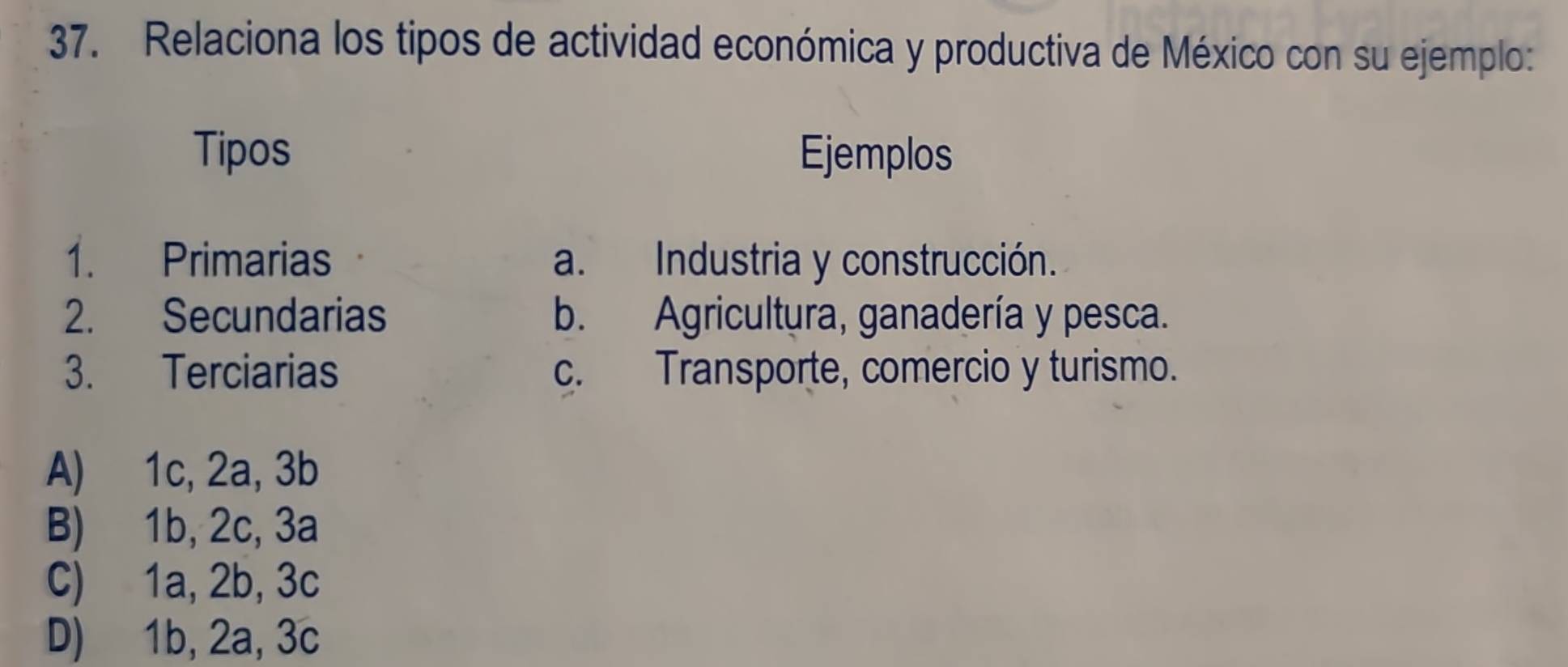 Resuelto:Relaciona los tipos de actividad económica y productiva de ...