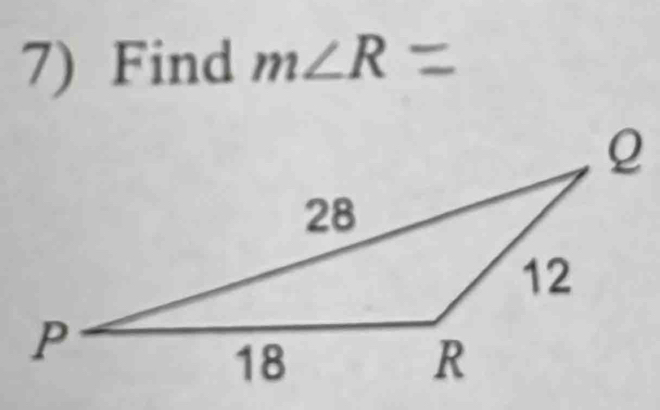 Find m∠ R