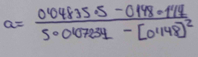 a=frac 04835· 5-0148· 1445· 0107234-[0.1148]^2