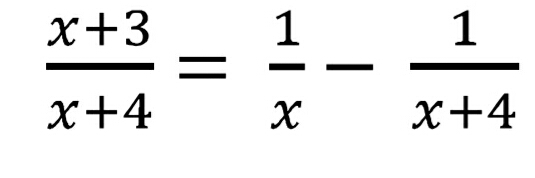  (x+3)/x+4 = 1/x - 1/x+4 