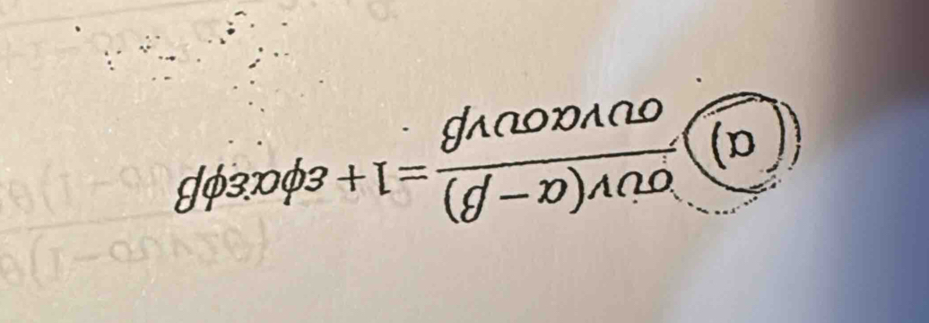 α)  (sigma upsilon v(alpha -beta ))/sigma upsilon gamma alpha ovbeta  =1+varepsilon phi alpha varepsilon phi beta