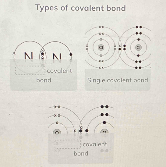 Types of covalent bond 
Single covalent bond