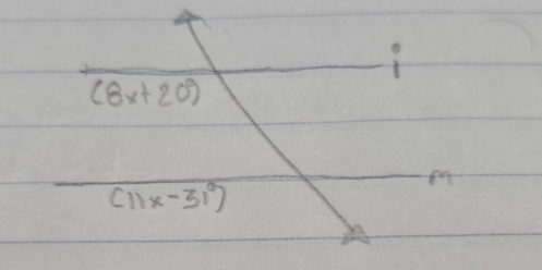 (8x+20°)
en
(11x-31°)