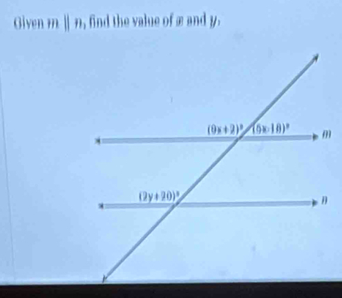 Given m||n_1 find the value of æ and y.