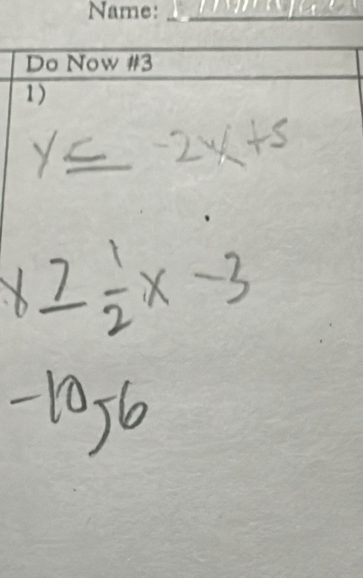 y≤ -2x+5
x≥  1/2 x-3
-10, 6