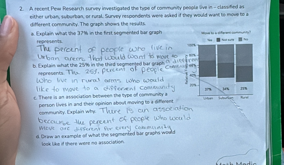 Solved: A recent Pew Research survey investigated the type of community ...