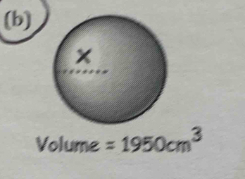 Volume =1950cm^3