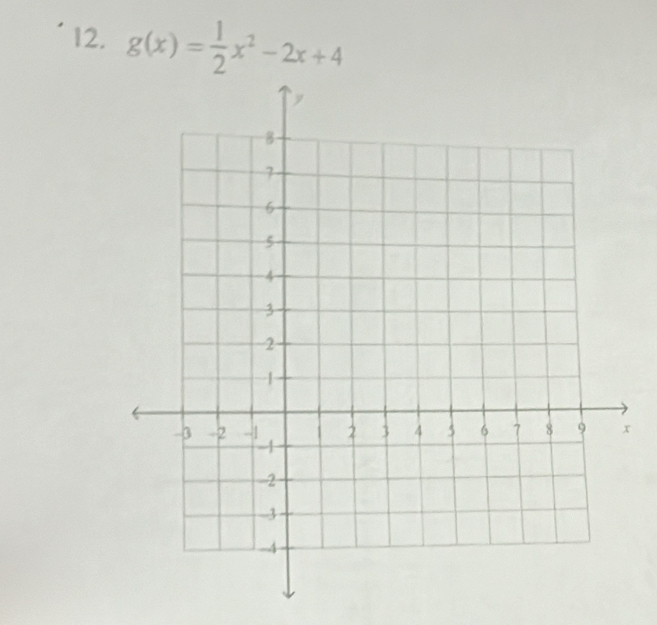 g(x)= 1/2 x^2-2x+4