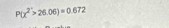 P(chi^2>26.06)=0.672