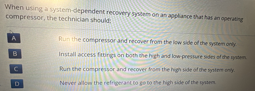 Solved: When using a system-dependent recovery system on an appliance ...