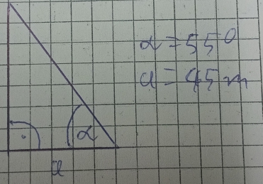 a=55°
a=45m