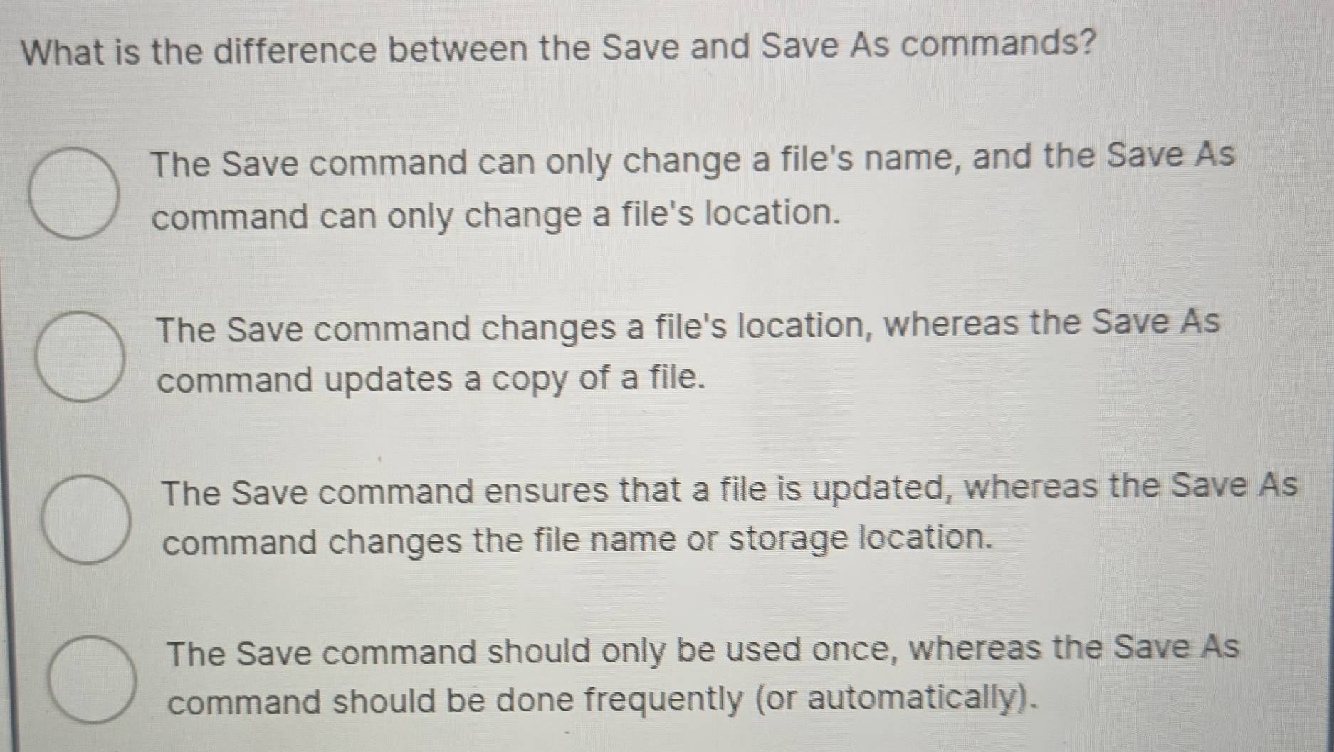 Solved: What is the difference between the Save and Save As commands ...