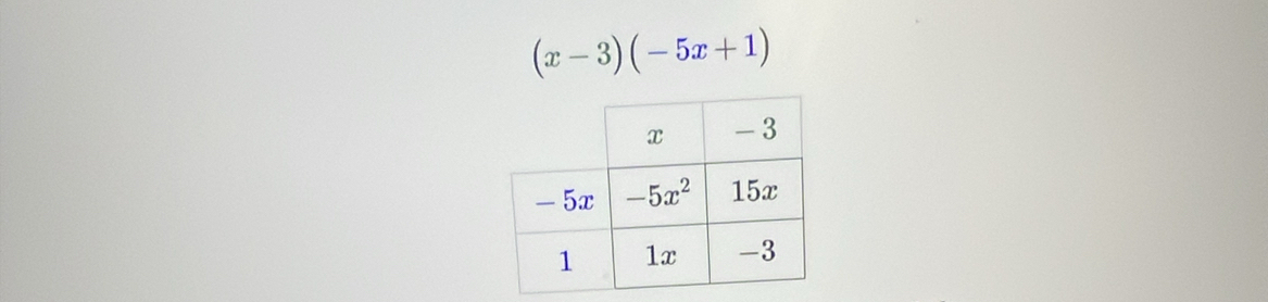 (x-3)(-5x+1)