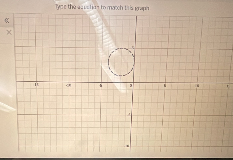 Type the equation to match this graph. 
《
15