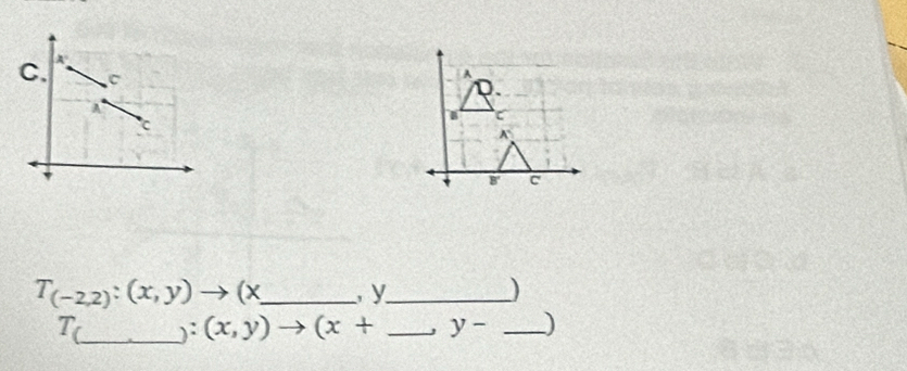 T_(-2,2):(x,y)to (x _y_
)
T_ :(x,y)to (x+ _ y- _)