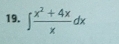 ∈t  (x^2+4x)/x dx