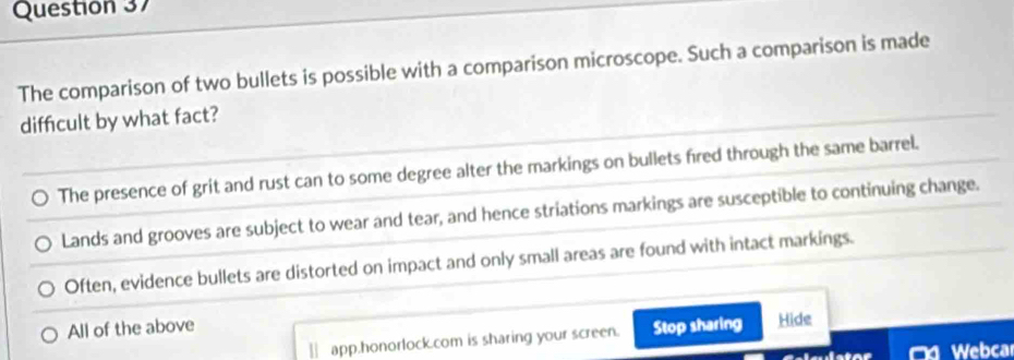 Solved: The comparison of two bullets is possible with a comparison ...