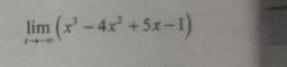 limlimits _xto -∈fty (x^3-4x^2+5x-1)