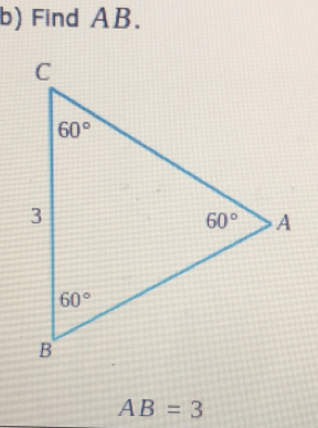 Find AB.
AB=3