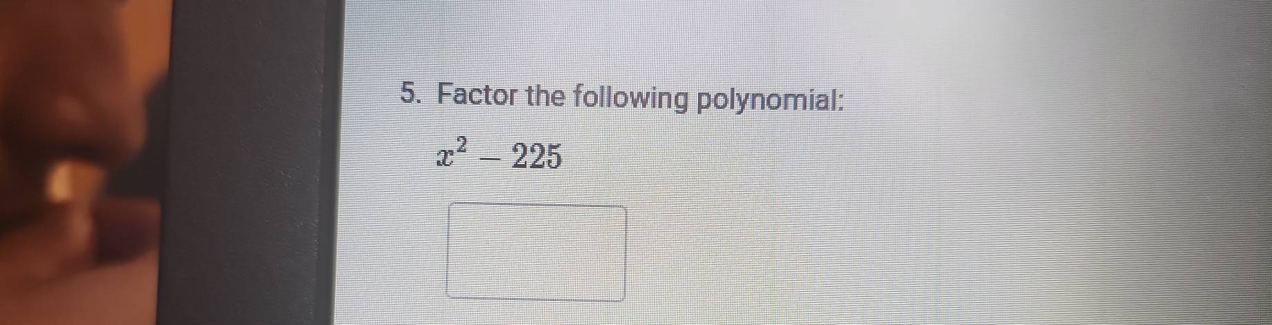 Factor the following polynomial:
x^2-225