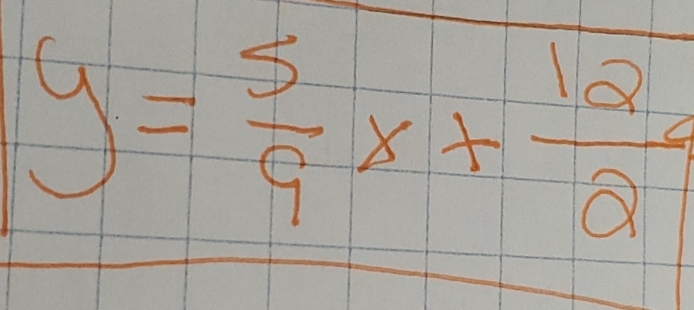 y= 5/9 x+ 12/2 