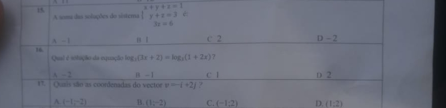  1,2
(1;-2) C. (-1;2) D. (1:2)