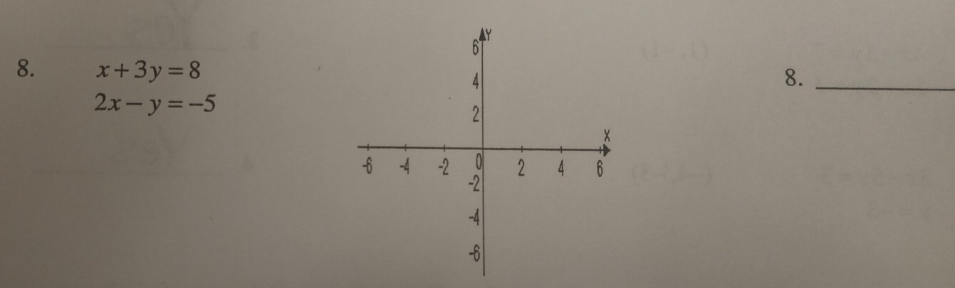 x+3y=8
8._
2x-y=-5