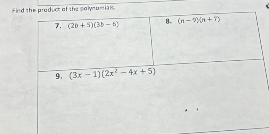 Fif the polynomials.