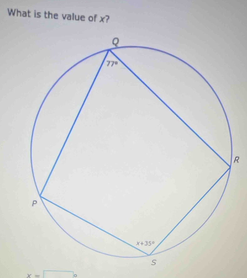 What is the value of x?
R
x= □ c